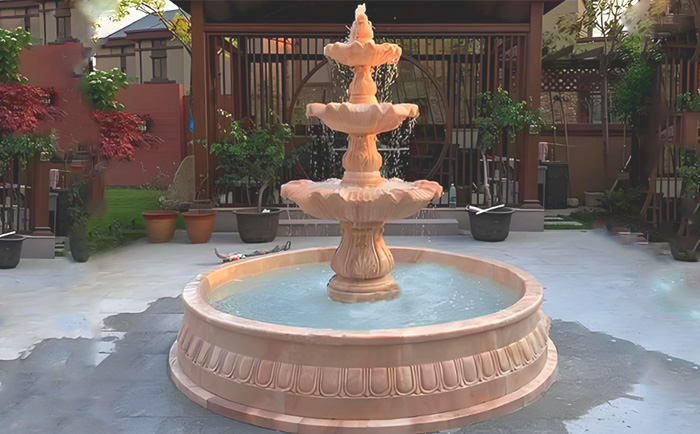 大理石層層噴泉——水韻天成，演繹自然與藝術(shù)的交響曲