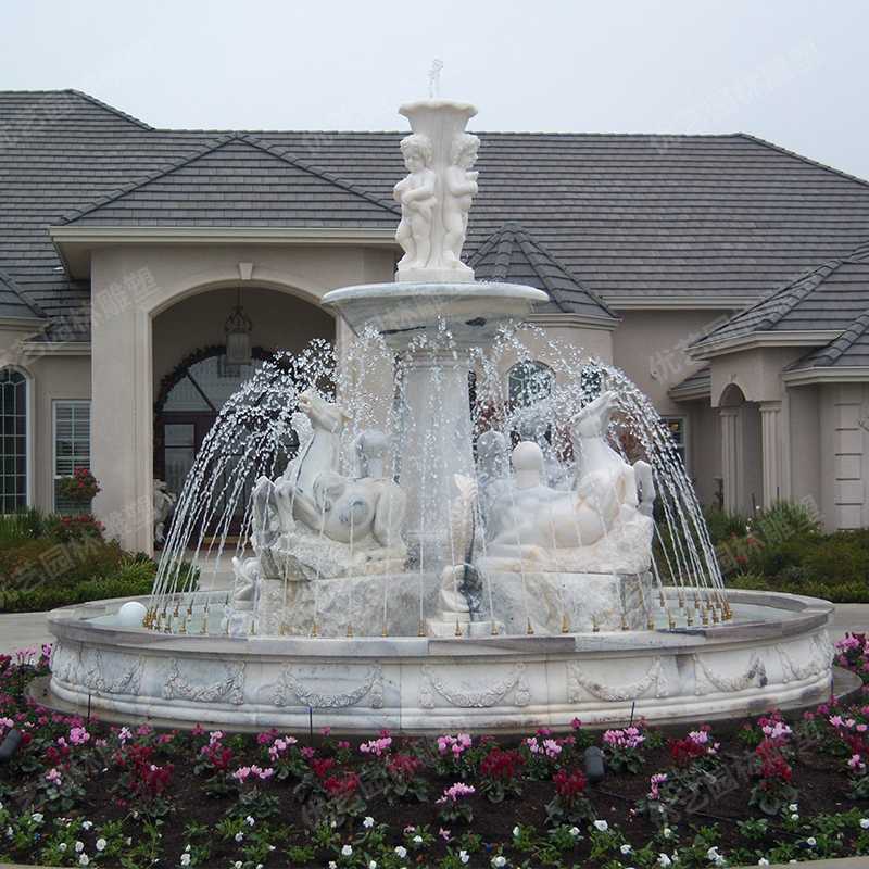石雕噴泉，大理石噴泉，人物石雕噴泉