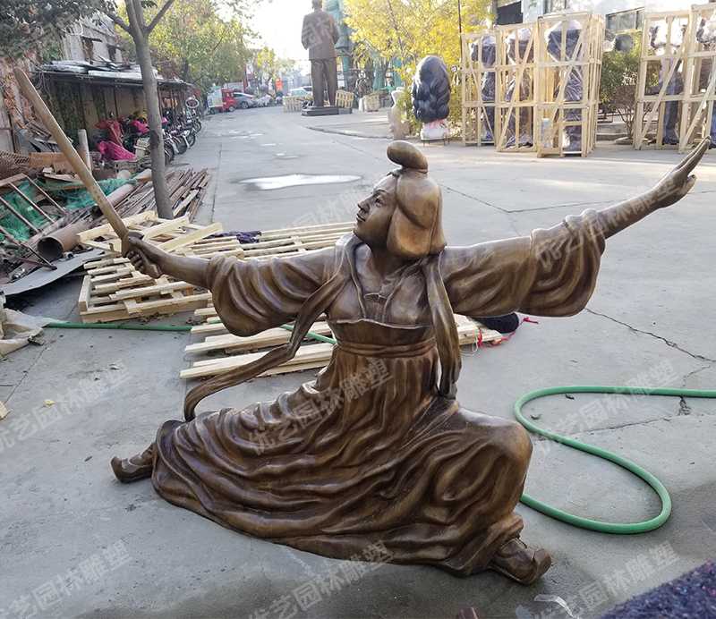舞劍銅人物雕塑，古代銅人物雕塑