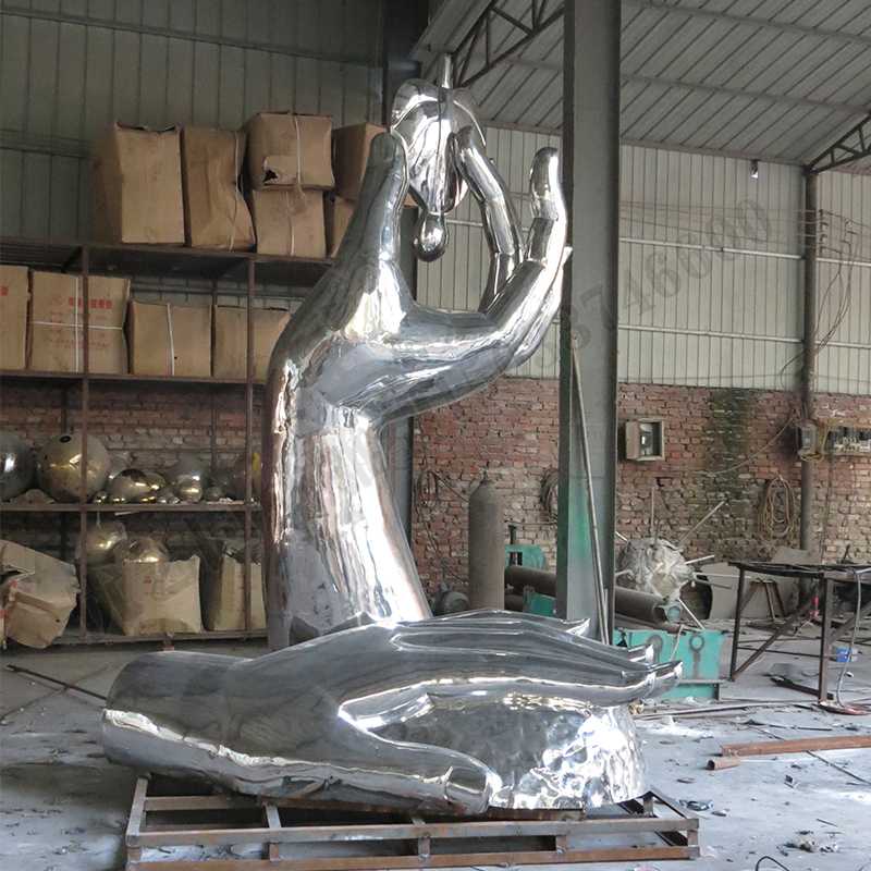 環(huán)保不銹鋼雕塑,不銹鋼水滴雕塑,環(huán)保主題景觀雕塑